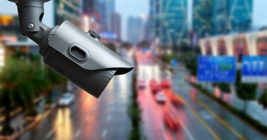 surveillance camera on the road
