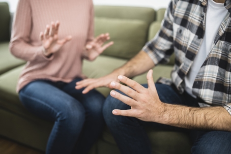 Young married couple quarreling