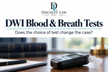 Dischley Law guide to Virginia DWI blood and breath tests, with an illustrative breath-testing device